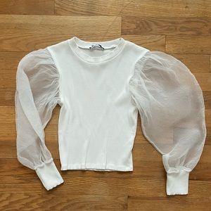 Zara Puff Sleve Blouse Shirt